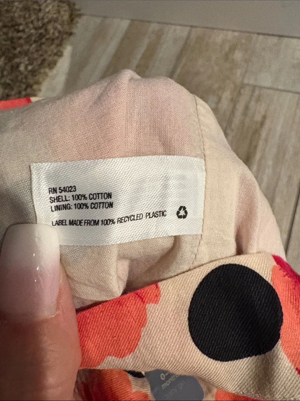 Baby GAP Cream Peasant Dress with Red Floral & Black Dot Print